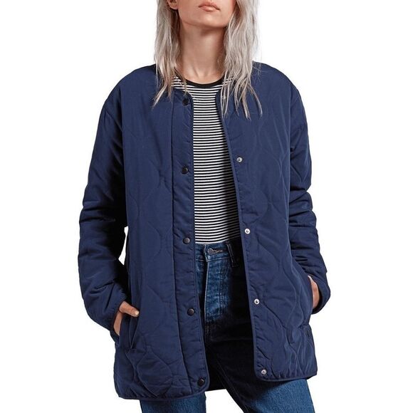 Volcom Reversible Navy Liner Insulated Jacket NEW - Picture 3 of 12